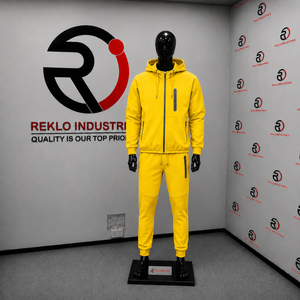 Conjunto Deportivo Casual para Hombre, Sudadera con Capucha Amarilla y Pantalones, Cierre Completo, Color Sólido, Transpirable, Poliéster, Ropa Deportiva Casual para Otoño - Product Image 3