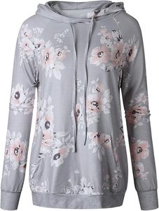 Sweat-shirt en molleton rose à col rond pour femme, manches longues, couleur unie, en coton tricoté, écologique, respirant, avec logo brodé sur le devant - Product Image 1