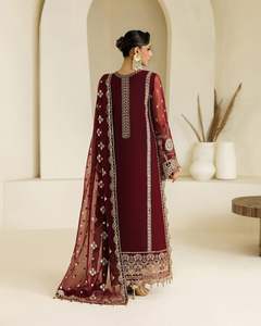Robes de soirée brodées de luxe pour femmes, tenue de fête pakistanaise, ensemble 3 pièces, taille et couleur personnalisées, tenue de mariage traditionnelle - Product Image 4
