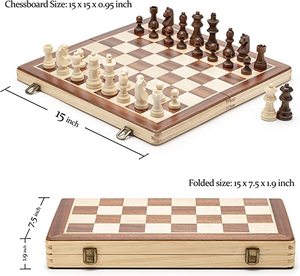 Luxury Handcrafted Wood <b>Chess</b> <b>Set</b> Large Folding Storage Board Portable Travel <b>Chess</b> Game <b>Set</b> Educational Toy Gift for Beginners - Product Image 2