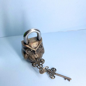 Vintage Owl Padlock Antique Finish Strong And Durable Padlock Factory Direct Heavy Duty <b>Locks</b> for Total Security Protection - Product Image 6
