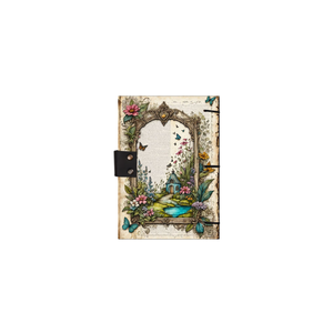 A5 Handmade Paper Journal 100 Pages | Premium Eco Friendly Notebook Enchanted Garden Scene Theme | Hard Cover <b>Diary</b> Sketchbook - Product Image 2
