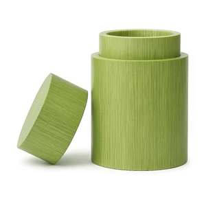 Tarro Redondo de Bambú para Almacenamiento de Uso Industrial con Tapa para Gelatina, Acabado en Madera Natural - Product Image 4