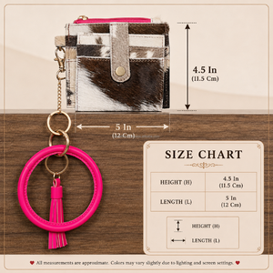 New Personalized Mini Cowhide Genuine Leather Coin <b>Purse</b> With <b>Pink</b> Bangle & Wristlet ATM Slim Card Holder Luxury Ladies Wallet - Product Image 2