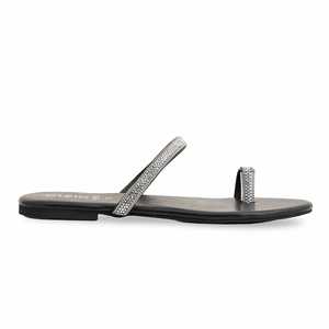 Sandalias formales negras con tacón para mujer FR0562 - Product Image 4