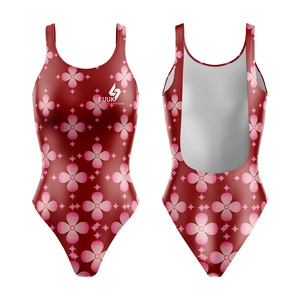Traje de Baño de Una Pieza Personalizable para Mujer, con Cuello Redondo, Estampado por Transferencia de Calor, Tejido Elástico en Cuatro Direcciones, Sin Costuras, de Spandex/Poliéster - Product Image 1