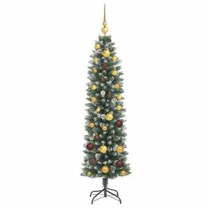 Árbol de Navidad Artificial Delgado Verde y Blanco de 59.06 Pulgadas - Product Image 4