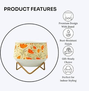 Maceta Colgante Decorativa de Hierro para Hogar y Jardín - Elegante Maceta de Piso Estilo Rústico - Product Image 3