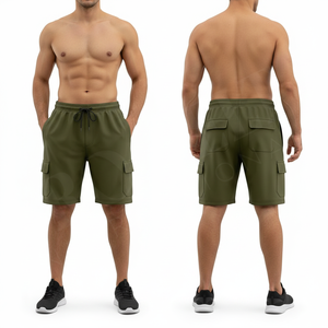 Pantalones Cortos Deportivos de Algodón y Poliéster, Casuales, con Cordón, Cintura Elástica, para Gimnasio, OEM, ODM, Cómodos, con Bolsillos, Estilo Urbano, para Verano - Product Image 3