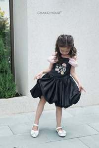 ชุดเดรสแขนกุดสำหรับเด็กผู้หญิงฟูฟ่องออกแบบได้ตามต้องการชุดเดรสแขนกุดปักลูกปัดสำหรับงานเลี้ยงวันเกิดขนาดเล็กยาวถึงเข่าสีโกโก้ - Product Image 3