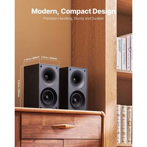 Altoparlanti Stereo Passivi da Scaffale 300W, Woofer da 4 Pollici, Tweeter da 1 Pollice, Griglia Rimovibile, 70Hz-20kHz, Altoparlanti ad Alte Prestazioni - Product Image 5