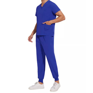Men Women Unisex Beauty Hospital Stretch Top Jogger Pant Surgical Nursing <b>Doctor</b> Uniform V-collar Scrubs Suit Medical Scrubs <b>Set</b> - Product Image 1