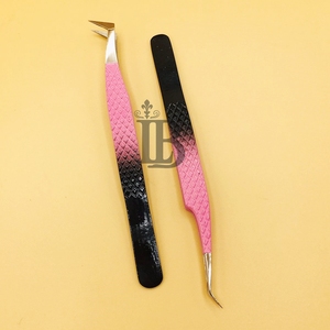 Custom Style Tweezers <b>Mink</b> <b>Eyelash</b> <b>Extension</b> Tweezers Sustainable Ombre Black And Pink Color <b>Eyelash</b> Tweezers Logo Offer - Product Image 3