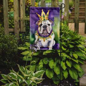 Bulldog Inglés Multicolor King Mardi Gras Garden Flag Buzón Decorativo Yard Banner para Patio Obra DE ARTE Camas de flores-Tamaño de patio - Product Image 2