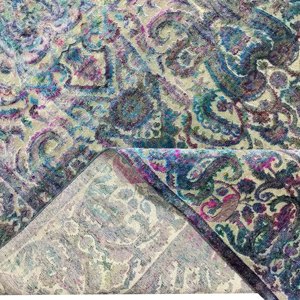 Tapis de luxe noués à la main en soie, laine et viscose - Tapis modernes vieillis et tapis orientaux traditionnels à poils ras - Product Image 4