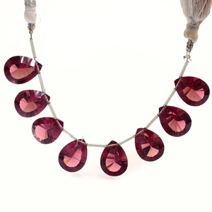 AAA+ Rhodolite 12x16mm Pear Glass Concave <b>Beads</b> Natural Rhodolite Garnet Hydro Quartz Gemstone Faceted Cut <b>Stone</b> <b>Beads</b> Jewelry - Product Image 1