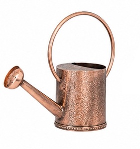 Black Metal Watering Can with Brass Handle and Spout Durable Garden Tool <b>Painting</b> Finish - Product Image 5