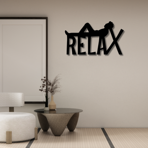 Arte de pared de metal cortado con láser Relax, arte de pared de metal para dormitorios - Product Image 2