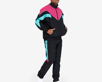 Conjunto Deportivo Cortavientos Impermeable para Hombre, Talla Grande, con Chaqueta Deportiva y Diseño con Cierre
