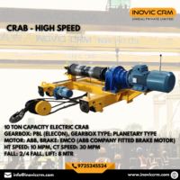 Grue électrique robuste INOVIC CRM 10 tonnes, unité de grue à griffes |   Chariot motorisé à double poutre pour matériaux industriels