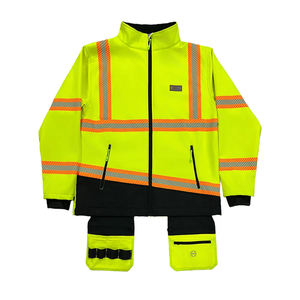 Veste de travail imperméable en polaire polyester classe 2 à prix abordable OEM avec poches porte-outils et bandes réfléchissantes pour la visibilité nocturne - Product Image 6