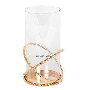 Accessoire de décoration élégant pour la maison, porte-bougie rond en forme d'étoile de mer, en aluminium et verre nickelé, support de table - Product Image 4