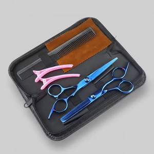 Ensemble de ciseaux de coiffure professionnels avec peignes et pinces, lames en acier inoxydable, pour droitiers, pour usage en salon - Product Image 2