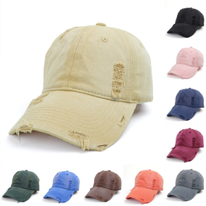 Gorra de Béisbol Premium Vintage Azul Marino Lavado con Efecto Desgastado, Unisex, de Algodón, Estilo Dad Hat con Detalles Rotos y Visera Curva para Uso Casual Urbano - Product Image 2