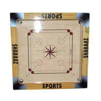 Jeu de Carrom Classique en Bois Massif Premium 26x26 Pouces, Surface Polie, Cadre Robuste, Écologique, Thème Religieux, Idéal pour les Fêtes