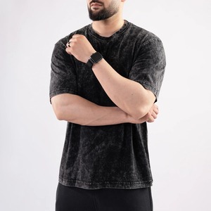 T-shirt Homme Oversize Lavé et Délavé en Mélange de Coton Col Rond Manches Courtes Personnalisable Logo Streetwear - Product Image 3