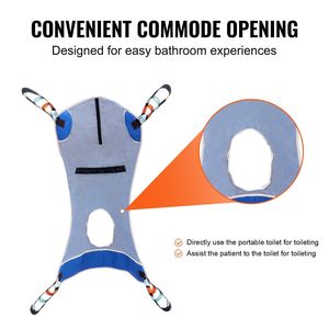 Imbracatura di sollevamento paziente per tutto il corpo di dimensioni M con imbracatura di assistenza medica di apertura del Commode - Product Image 4