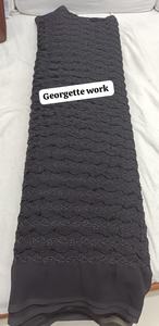 ผ้าจอร์เจตต์ 44 แพนนา พรีเมียม สีดำสนิท ผ้าจอร์เจตต์ปักลายละเอียดอ่อนทั่วผืน ใช้งานได้หลากหลาย ความกว้าง 44 นิ้ว - Product Image 2