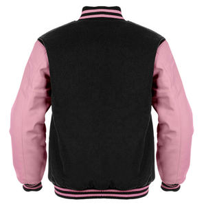 Veste universitaire noire et violette pour homme, style color block, col rabattu, coupe classique, en polyester, pour l'automne - Product Image 4