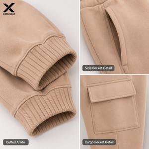 Pantalones Deportivos Personalizados para Mujer, Ajustados, de Invierno, con Frente Plano, de Felpa Francesa, OEM ODM, Mezcla de Algodón, Pantalones Deportivos Casuales para Fitness - Product Image 3
