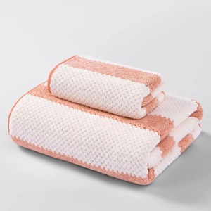 Serviette de toilette en coton doux et lisse, séchage rapide, absorbante, pour hôtel et spa, vente en gros, rayée, en tissu éponge - Product Image 2