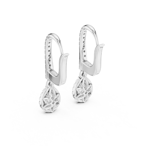 Pendientes de Aro Modernos con Diamantes Cultivados en Laboratorio, Chapados en Rodio, Oro Blanco de 18 Quilates, Regalo para Compromiso, Boda, San Valentín - Product Image 3
