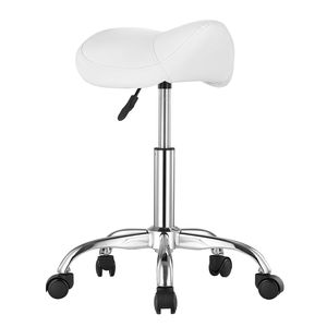Sgabello Ergonomico Girevole con Capacità di Carico 450 LBS, in Pelle PU, con Ruote e Altezza Regolabile, per Salone - Product Image 1