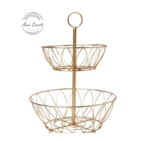Modern Hanging Fruit <b>Basket</b> Stand Wire Storage Organizer Countertop <b>Display</b> Holder Kitchen Decor Centerpiece Design - Product Image 6
