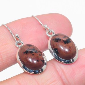 Handmade Genuine Obsidian <b>Earrings</b> 925 <b>Solid</b> Sterling <b>Silver</b> Natural Gemstone Jewelry For Women Gift - Product Image 1