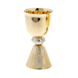 Cáliz de iglesia de latón con Acabado niquelado Diseño grabado de forma redonda con patrón Excelente calidad para beber - Product Image 6