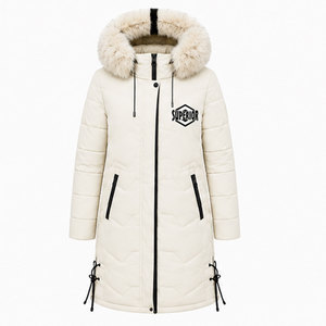 Women's Luxury Faux Fur Hooded Parka <b>Coat</b> with <b>Thick</b> Padding, Water Resistant Exterior and Stylish <b>Winter</b> Fashion Design - Product Image 1