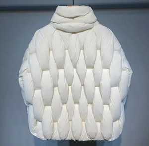 Blouson matelassé en polaire pour homme, motif patchwork à carreaux, fermeture éclair frontale, coupe-vent, col montant, gaufré, décontracté, épais, pour l'hiver - Product Image 3