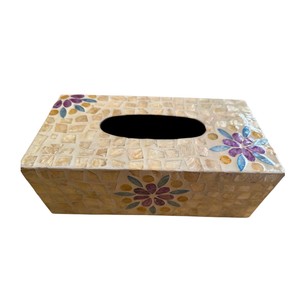 Handmade Wooden Tissue Box with Mother of Pearl Inlay for Home Decor - Product Image 6