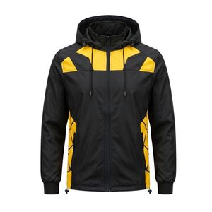 Chaqueta con capucha y cremallera en el pecho, resistente a la intemperie, cortavientos, deportiva, utilitaria, transpirable, de poliéster. - Product Image 5
