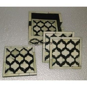 Sous-verres de luxe faits à la main en os incrusté, qualité supérieure, 4x4 pouces, couleurs personnalisables, lot de sous-verres Tradebyd - Product Image 2