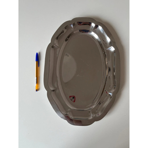 Plateau de service moderne en métal avec poignées, forme ovale décorative, pour thé, café, collations, pour la maison, l'hôtel, la table - Product Image 1