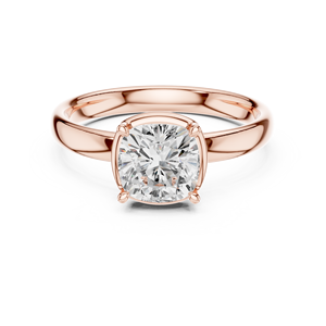 Rose Gold <b>Cushion</b> Cut Solitaire Engagement <b>Ring</b> Classic Four Prong Diamond Style Elegant Fine Jewelry - Product Image 2