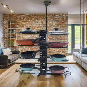 Support de rangement polyvalent pour cuisine, salle de bain, buanderie |   Étagère stable en métal à plusieurs niveaux - Product Image 6