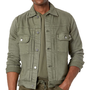 Latest Design <b>Men</b> <b>Denim</b> <b>Jacket</b> Custom Fit Olive Green Canvas Workwear Shirt Anti-UV Reversible Eco-Friendly <b>Men's</b> <b>Jacket</b> - Product Image 1