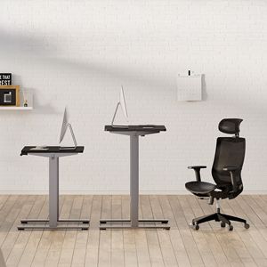 Electric Home <b>Office</b> <b>Computer</b> Workstation Adjustable Height Standing Desk with Two-Piece 55 X Tabletop Sit Stand Desk - Product Image 4